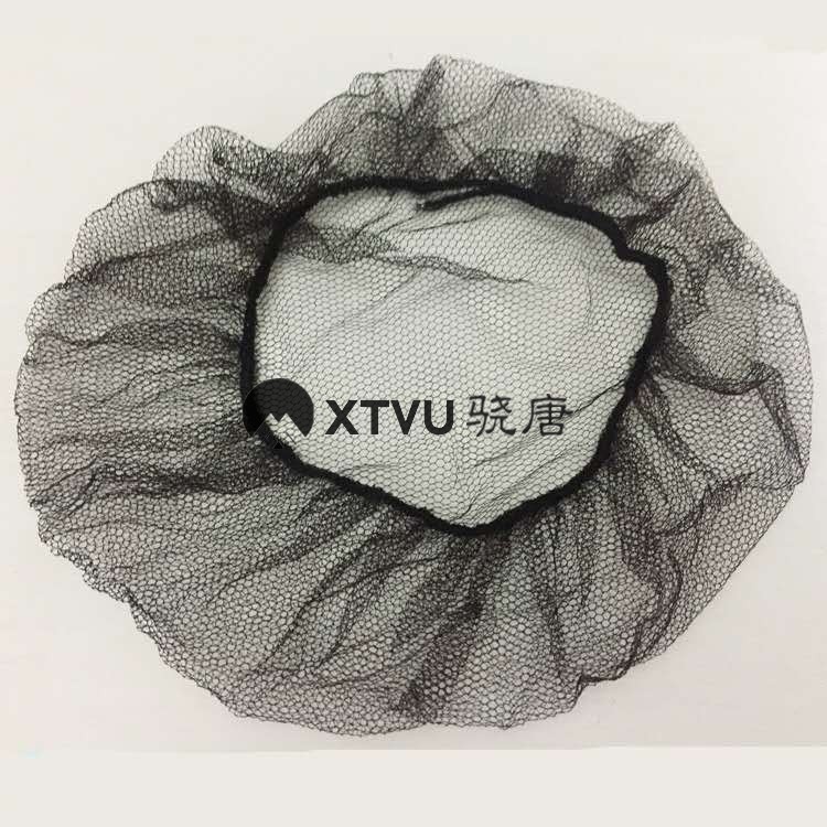 一次性尼龍網眼帽發網圓帽頭套發罩透氣防落發尼龍發網帽參觀網帽