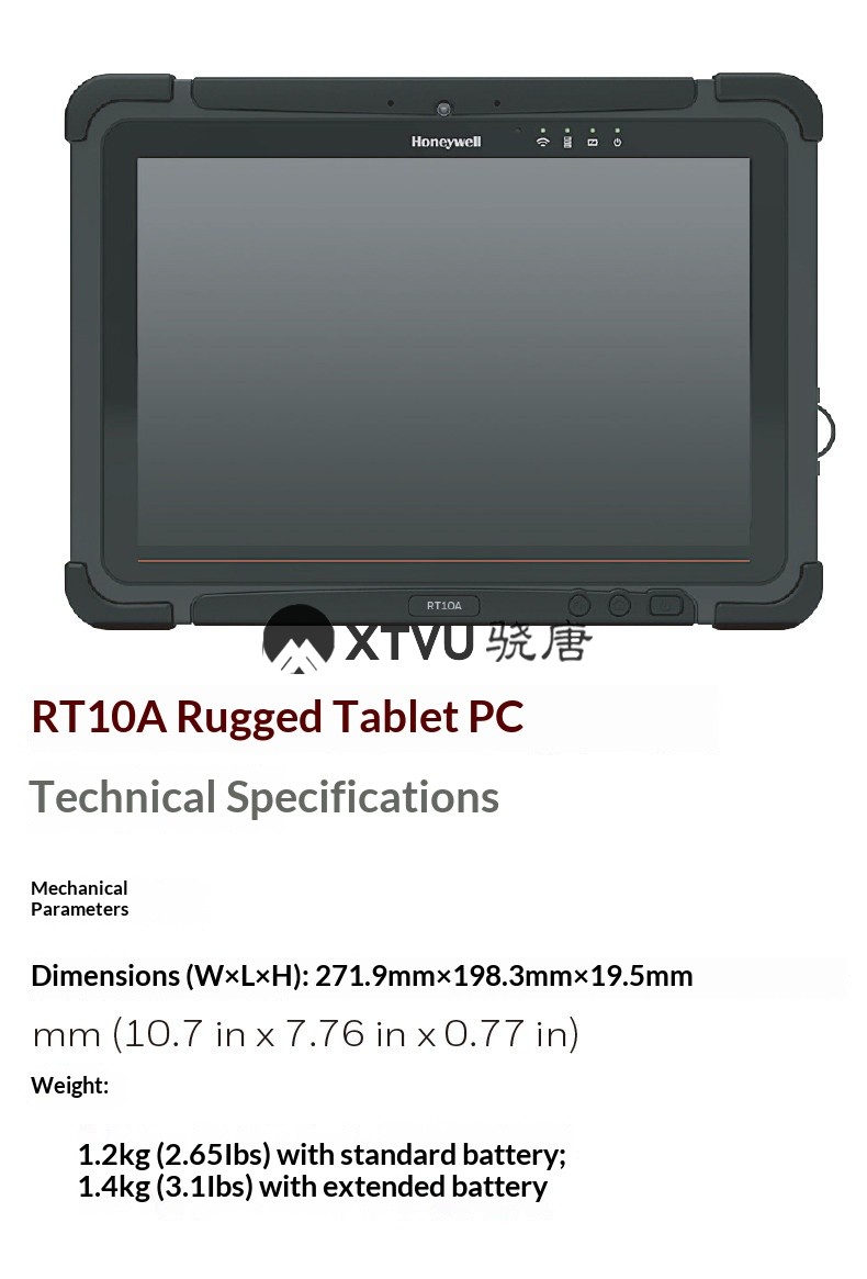 Honeywell RT10A Model Rugged Tablet PC with AMD Turion Processor >10.1" Screen 1024x576 Resolution No OS